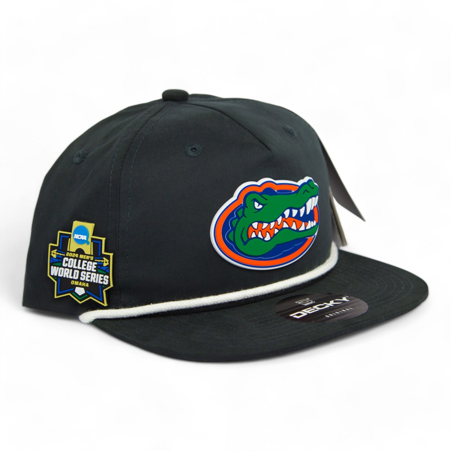 Florida Gators 2024 Men's College World Series 3D Classic Rope Hat- Charcoal/ White