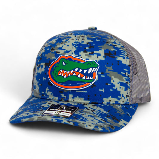 Florida Gators 2024 Men's College World Series Snapback Trucker Hat- Royal Digital Camo