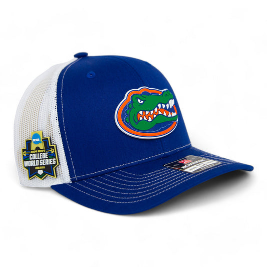 Florida Gators 2024 Men's College World Series Snapback Trucker Hat- Royal/ White