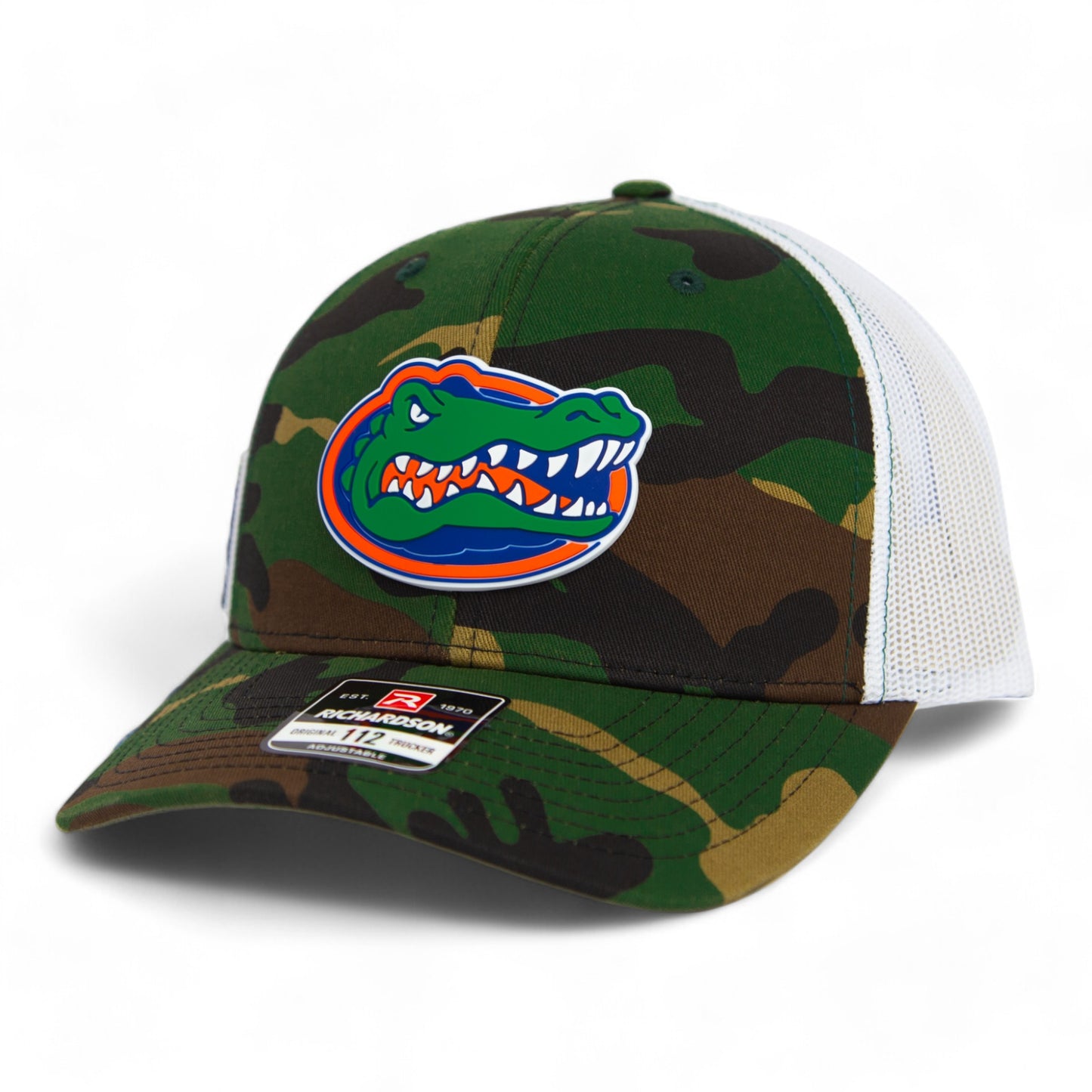 Florida Gators 2024 Men's College World Series Snapback Trucker Hat- Army Camo/ White