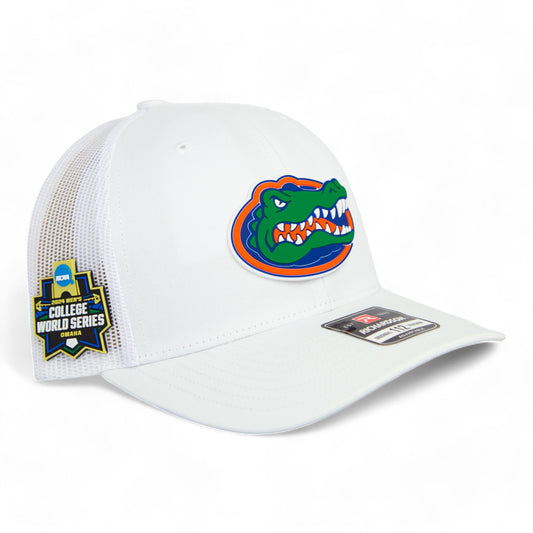 Florida Gators 2024 Men's College World Series Snapback Trucker Hat- White