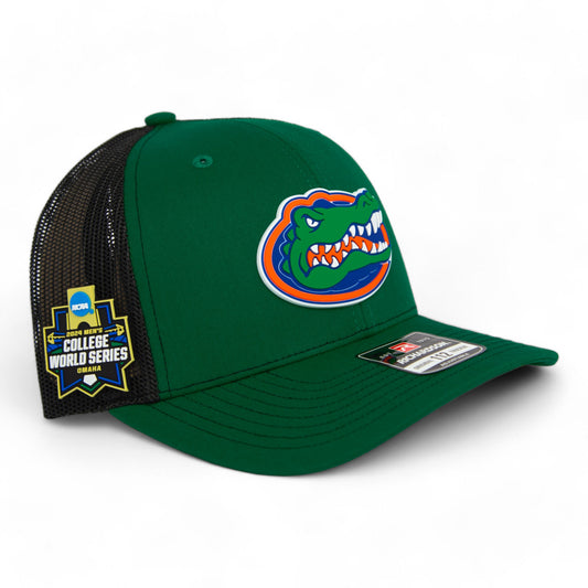 Florida Gators 2024 Men's College World Series Snapback Trucker Hat- Green/ Black