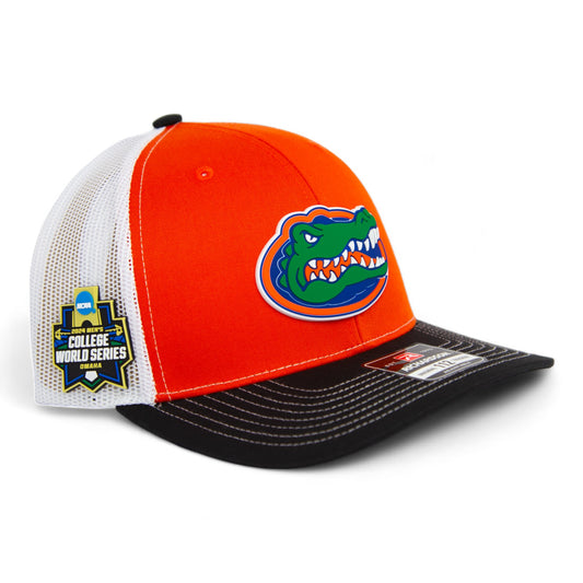 Florida Gators 2024 Men's College World Series Snapback Trucker Hat- Orange/ White/ Black