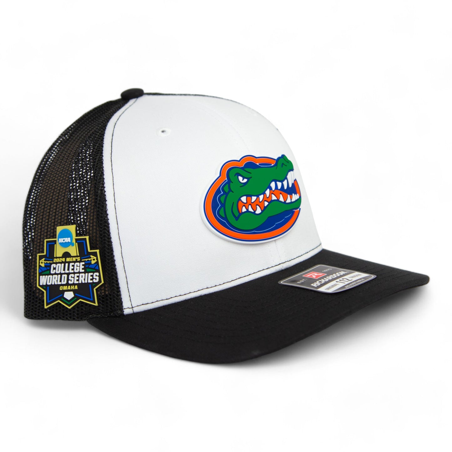 Florida Gators 2024 Men's College World Series Snapback Trucker Hat- White/ Black