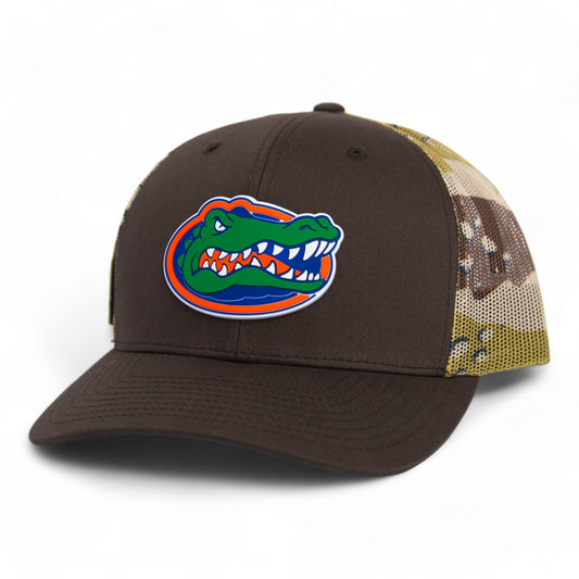 Florida Gators 2024 Men's College World Series Snapback Trucker Hat- Brown/ Desert Camo