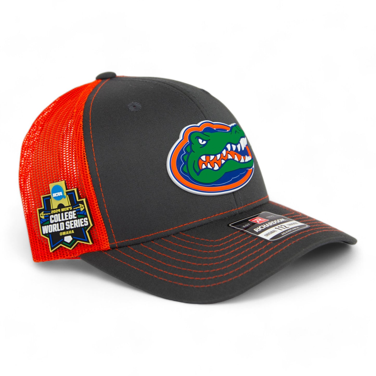 Florida Gators 2024 Men's College World Series Snapback Trucker Hat- Charcoal/ Orange