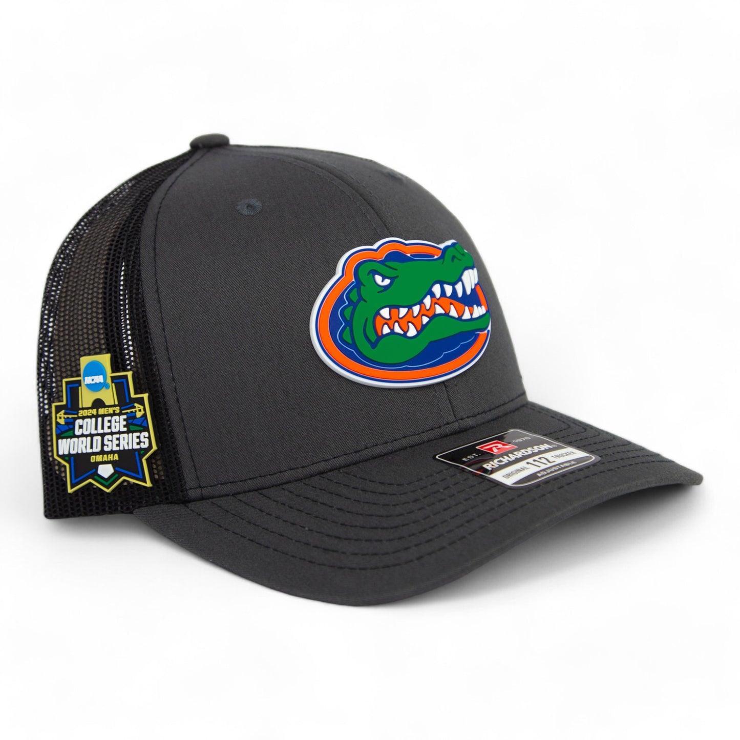 Florida Gators 2024 Men's College World Series Snapback Trucker Hat- Charcoal/ Black