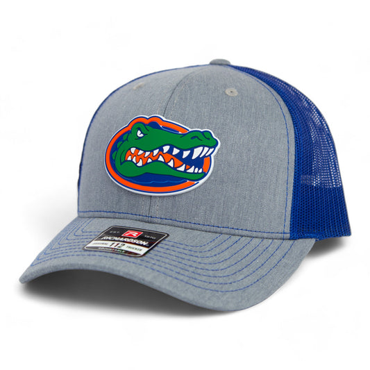 Florida Gators 2024 Men's College World Series Snapback Trucker Hat- Heather Grey/ Royal