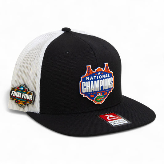 Florida Gators 2025 Final Four National Champions 3D Wool Blend Flat Bill Hat- Black/ White