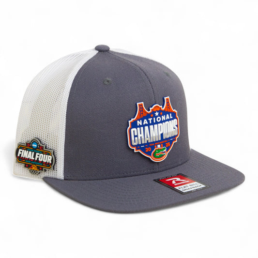Florida Gators 2025 Final Four National Champions 3D Wool Blend Flat Bill Hat- Charcoal/ White