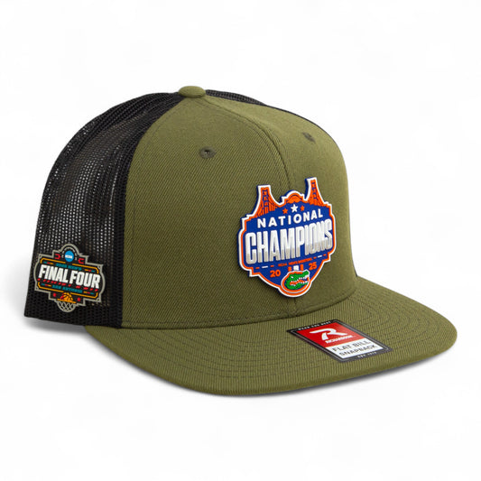 Florida Gators 2025 Final Four National Champions 3D Wool Blend Flat Bill Hat- Loden/ Black