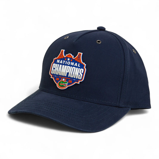 Florida Gators 2025 Basketball National Champions 3D Snapback Canvas Hat- Navy