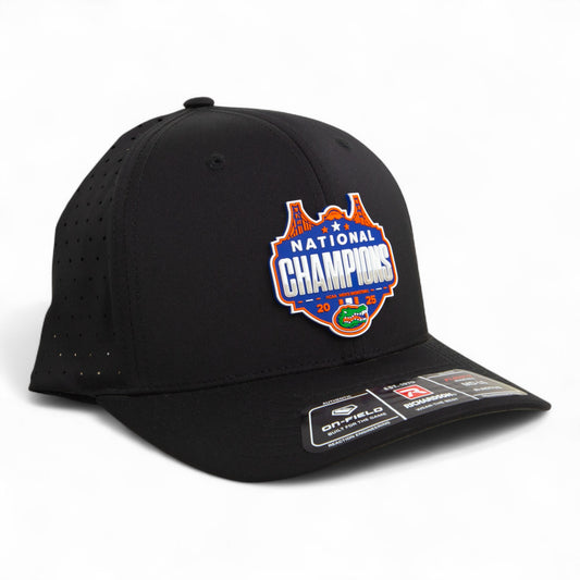 Florida Gators 2025 Basketball National Champions 3D Laser Perf R-Flex Cap- Black