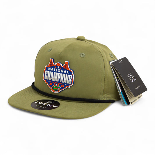 Florida Gators 2025 Basketball National Champions 3D Classic Rope Hat- Loden/ Black