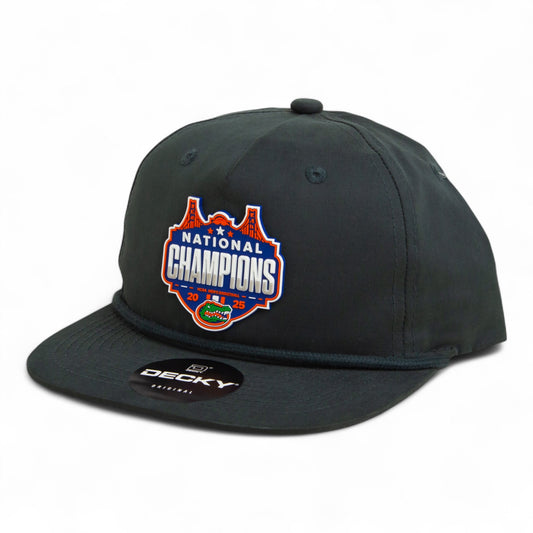 Florida Gators 2025 Basketball National Champions 3D Classic Rope Hat- Charcoal