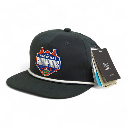 Florida Gators 2025 Basketball National Champions 3D Classic Rope Hat- Charcoal/ White
