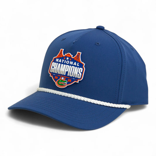 Florida Gators 2025 Final Four National Champions 3D Five Panel Classic Rope Hat- Light Blue/ White
