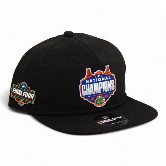 Florida Gators 2025 Final Four National Champions 3D Perforated Rope Hat- Black