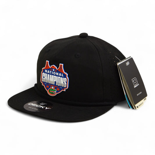 Florida Gators 2025 Basketball National Champions 3D Perforated Rope Hat- Black