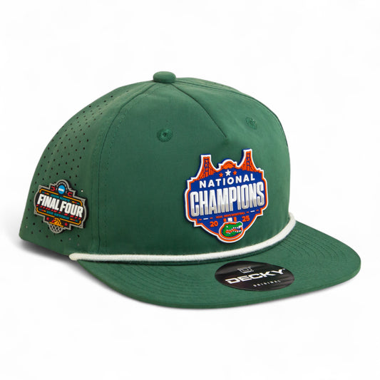 Florida Gators 2025 Final Four National Champions 3D Perforated Rope Hat- Forest/ White