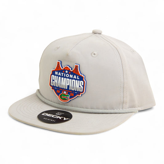 Florida Gators 2025 Basketball National Champions 3D Classic Rope Hat- Grey