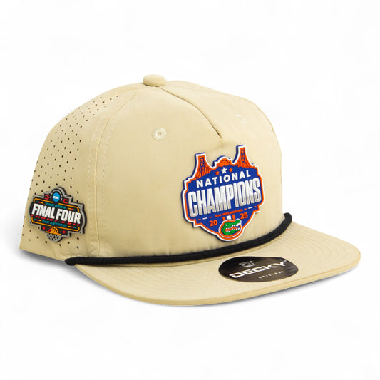 Florida Gators 2025 Final Four National Champions 3D Perforated Rope Hat- Birch/ Black