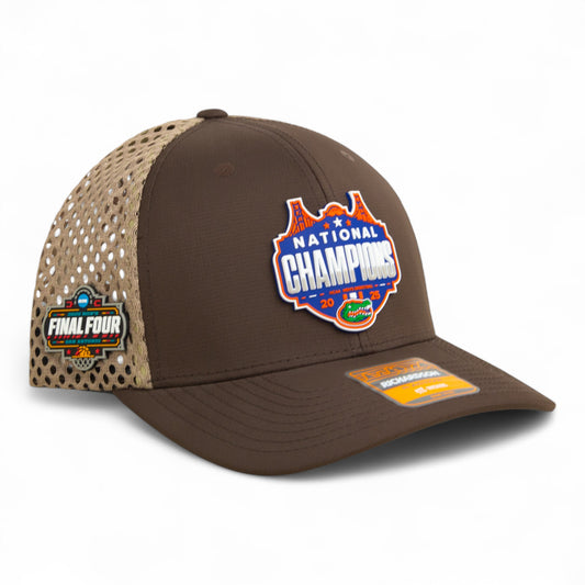 Florida Gators 2025 Final Four National Champions 3D Snapback Tilikum Trucker Hat- Brown/ Tan