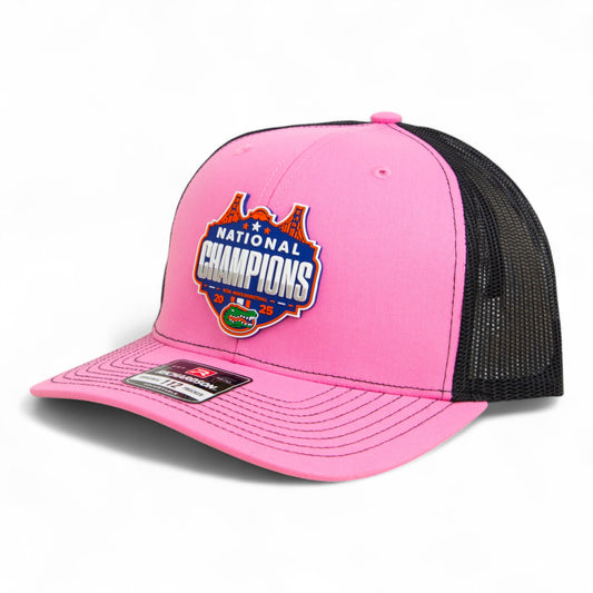 Florida Gators 2025 Basketball National Champions Snapback Trucker Hat- Pink/ Black