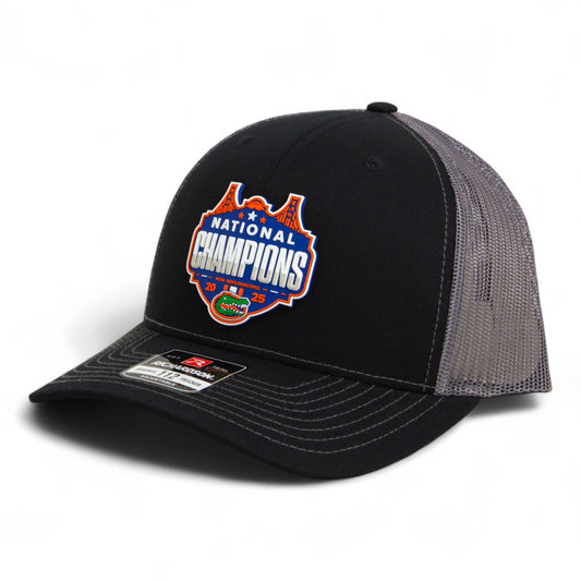 Florida Gators 2025 Basketball National Champions Snapback Trucker Hat- Black/ Charcoal