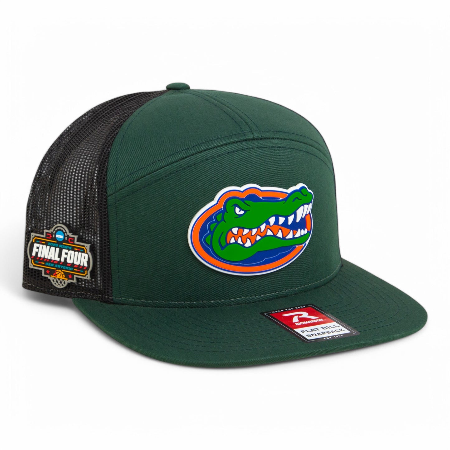 Florida Gators 2025 Final Four 3D Snapback Seven-Panel Flat Bill Trucker Hat- Dark Green/ Black