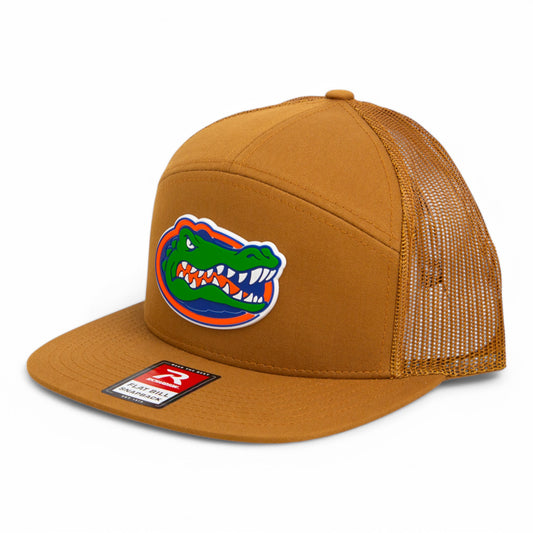 Florida Gators 2025 Final Four 3D Snapback Seven-Panel Flat Bill Trucker Hat- Caramel