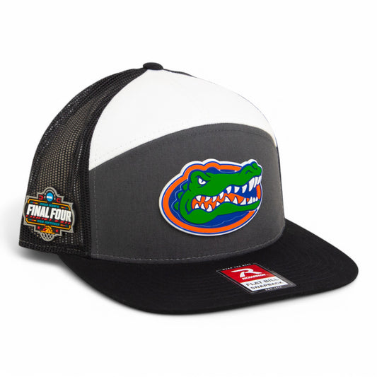 Florida Gators 2025 Final Four 3D Snapback Seven-Panel Flat Bill Trucker Hat- Charcoal/ White/ Black