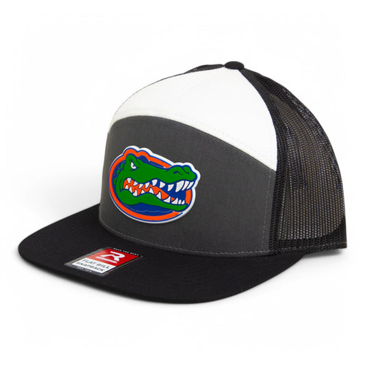 Florida Gators 2025 Final Four 3D Snapback Seven-Panel Flat Bill Trucker Hat- Charcoal/ White/ Black