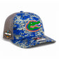 Florida Gators 2025 Final Four 3D Snapback Trucker Hat- Royal Digital Camo