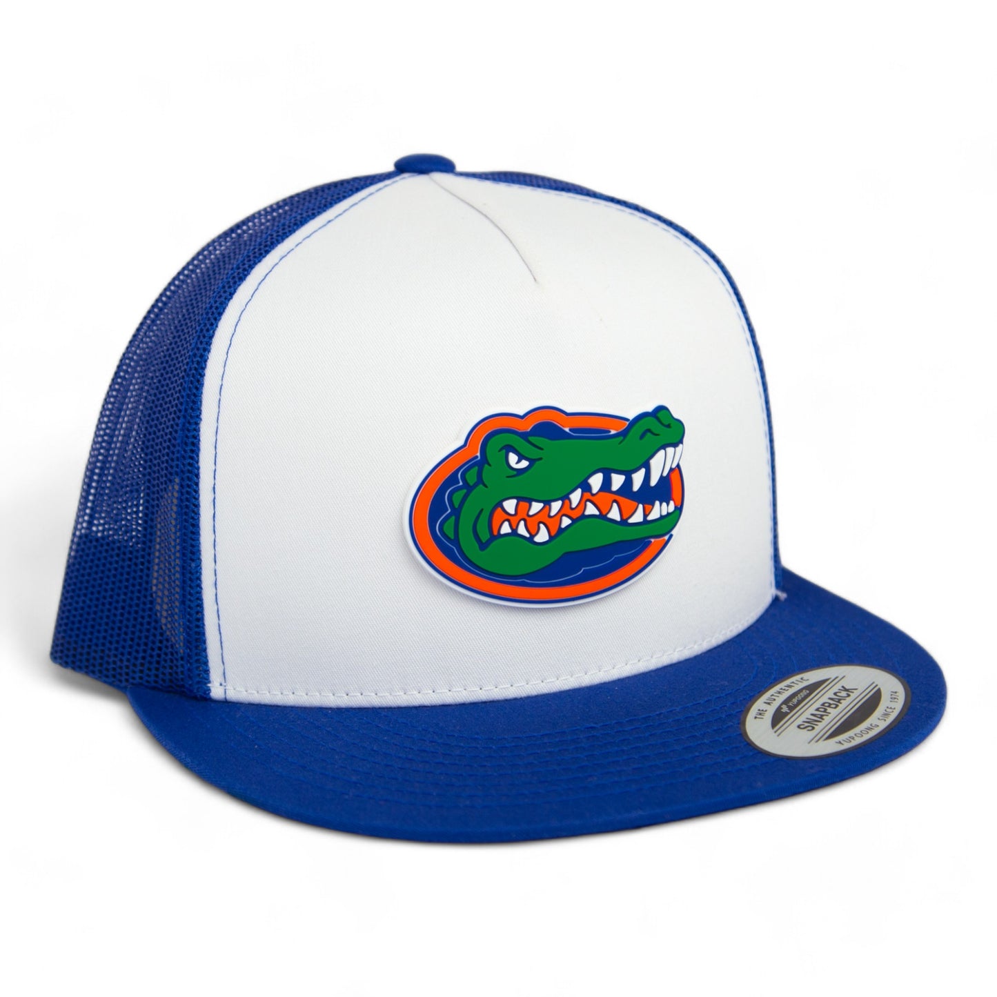 Florida Gators 3D YP Snapback Flat Bill Trucker Hat- White/ Royal