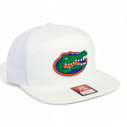 Florida Gators 3D Snapback Seven-Panel Flat Bill Trucker Hat- White