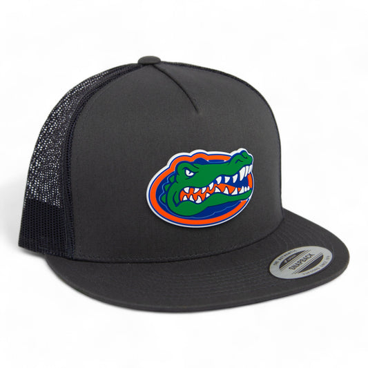 Florida Gators 3D YP Snapback Flat Bill Trucker Hat- Charcoal/ Black