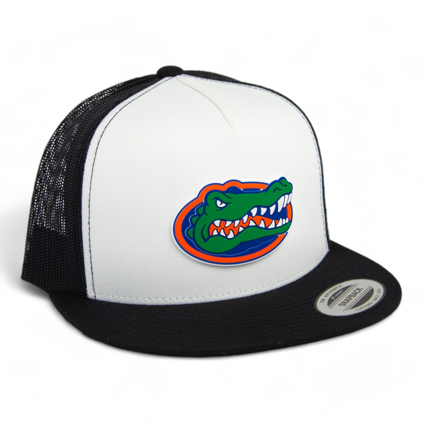 Florida Gators 3D YP Snapback Flat Bill Trucker Hat- White/ Black