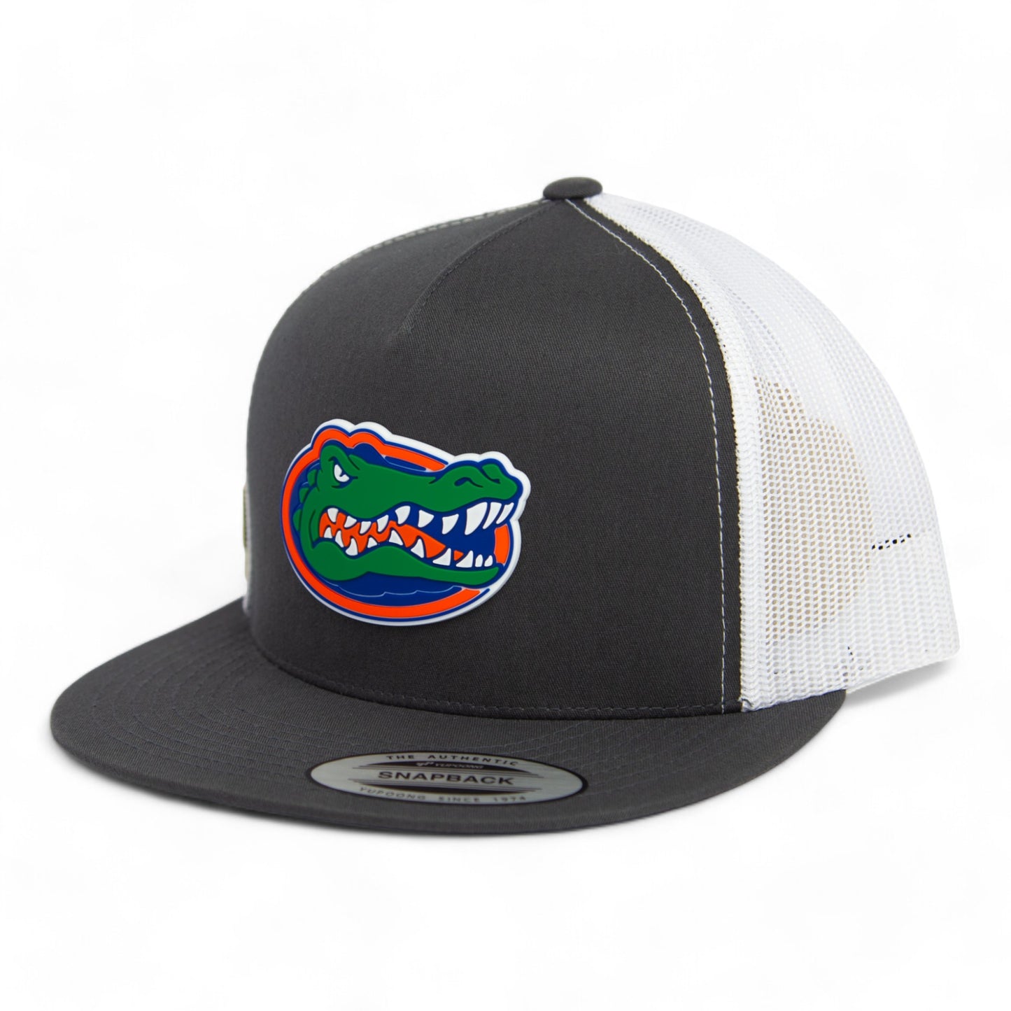 Florida Gators 3D YP Snapback Flat Bill Trucker Hat- Charcoal/ White