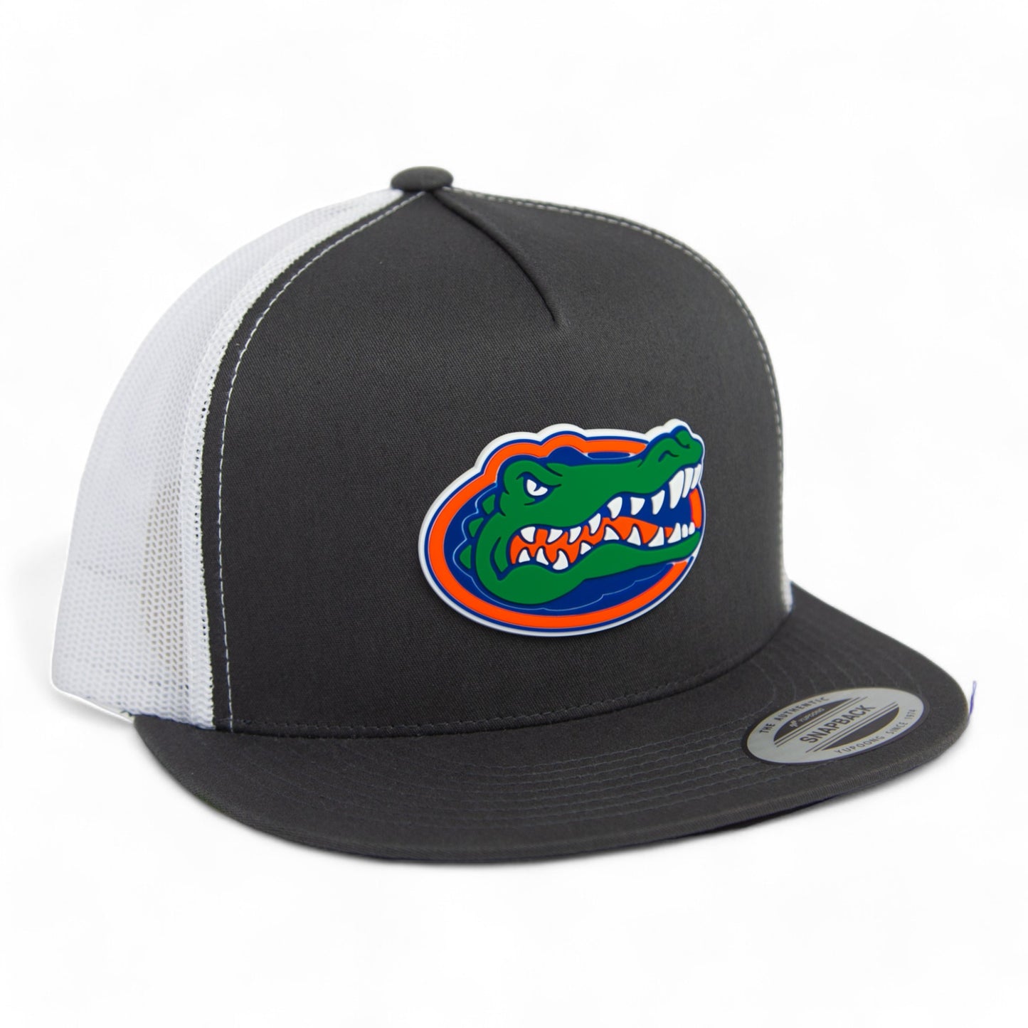 Florida Gators 3D YP Snapback Flat Bill Trucker Hat- Charcoal/ White