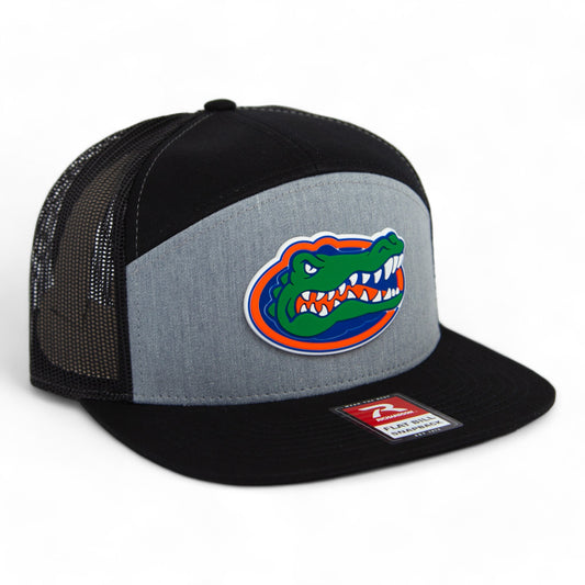 Florida Gators 3D Snapback Seven-Panel Flat Bill Trucker Hat- Heather Grey/ Black