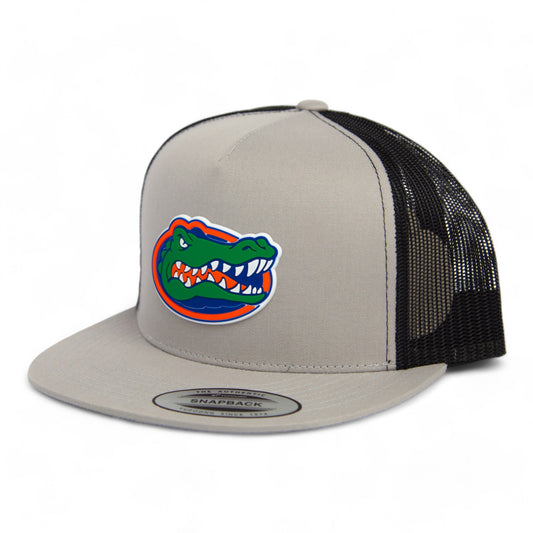 Florida Gators 3D YP Snapback Flat Bill Trucker Hat- Silver/ Black