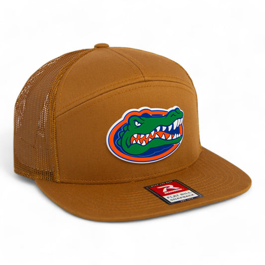 Florida Gators 3D Snapback Seven-Panel Flat Bill Trucker Hat- Caramel