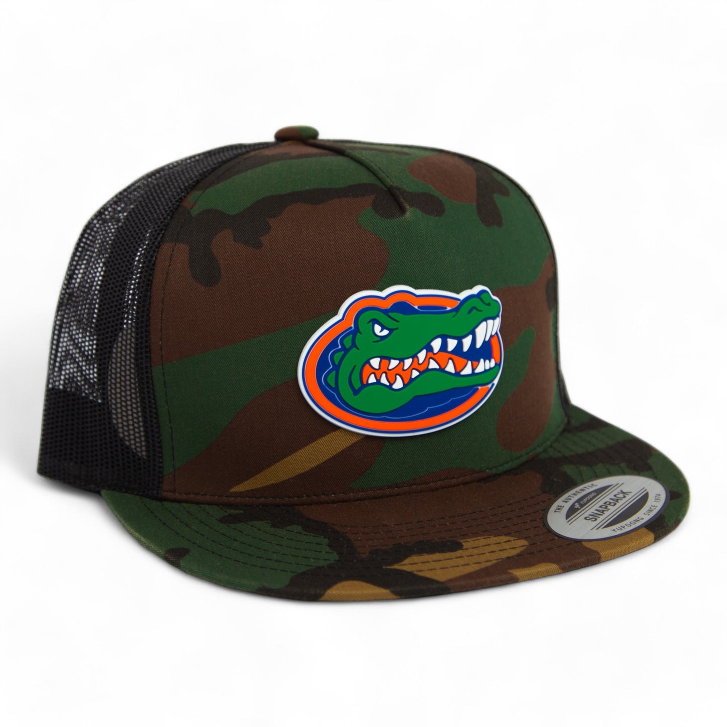 Florida Gators 3D YP Snapback Flat Bill Trucker Hat- Army Camo/ Black