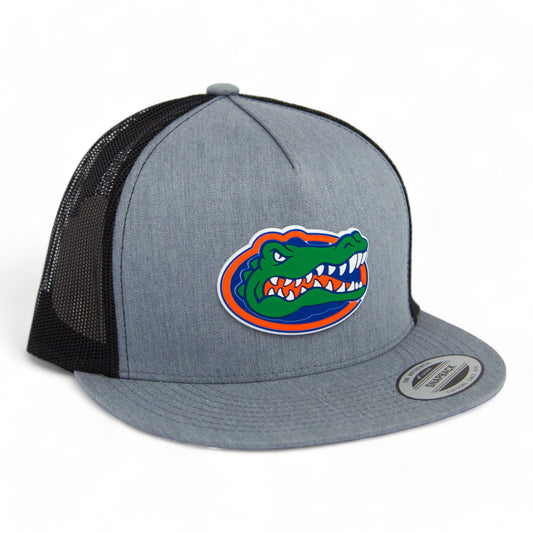 Florida Gators 3D YP Snapback Flat Bill Trucker Hat- Heather Grey/ Black