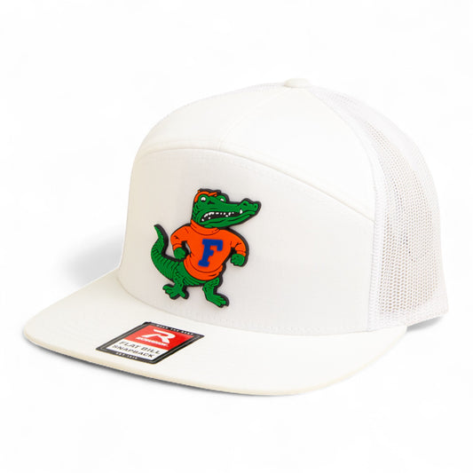 Florida Gators Retro Albert 3D Snapback Seven-Panel Flat Bill Trucker Hat- White