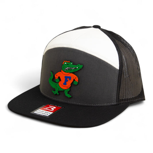 Florida Gators Retro Albert 3D Snapback Seven-Panel Flat Bill Trucker Hat- Charcoal/ Black/ White