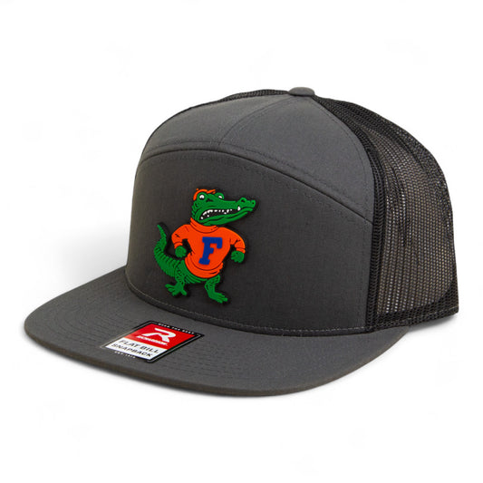 Florida Gators Retro Albert 3D Snapback Seven-Panel Flat Bill Trucker Hat- Charcoal/ Black