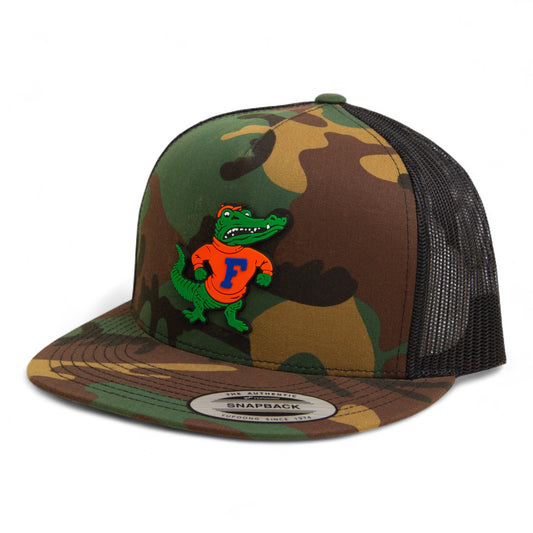 Florida Gators Retro Albert 3D YP Snapback Flat Bill Trucker Hat- Army Camo/ Black