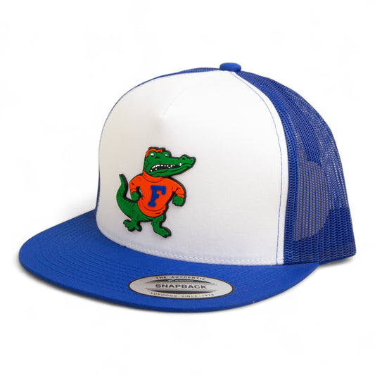 Florida Gators Retro Albert 3D YP Snapback Flat Bill Trucker Hat- White/ Royal